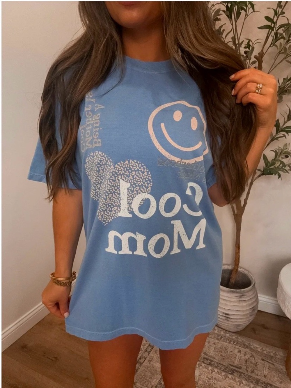 Blue 'Cool Mom' Graphic Tee for Kids